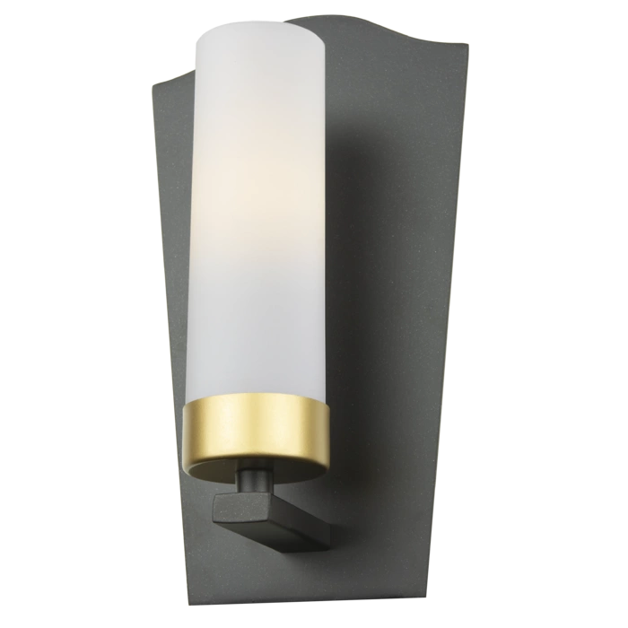 KINKIET Dublin czarna obudowa, złoty detal, mleczny klosz w stylu klasycznym, piękny