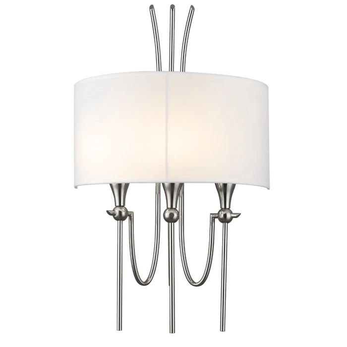 KINKIET Las Vegas biały abażur, niklowane wykończenie, styl glamour, piękny KINKIET Las Vegas biały abażur, niklowane wykończenie, styl glamour, piękny