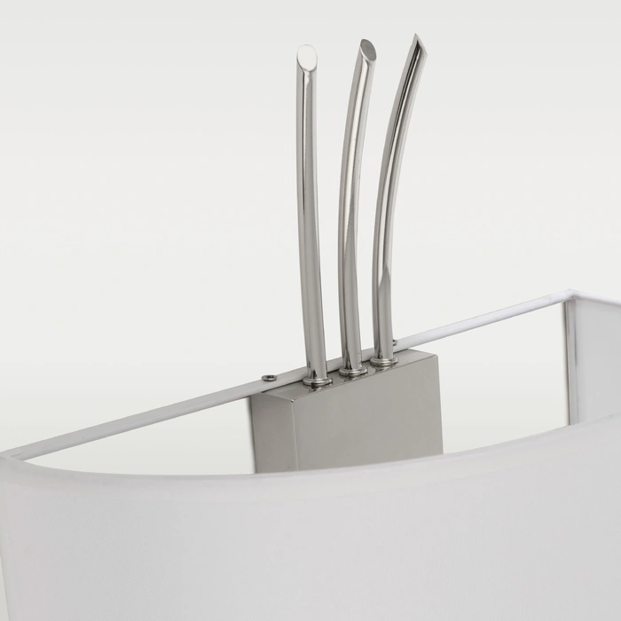 KINKIET Las Vegas biały abażur, niklowane wykończenie, styl glamour, wyjątkowy KINKIET Las Vegas biały abażur, niklowane wykończenie, styl glamour, wyjątkowy