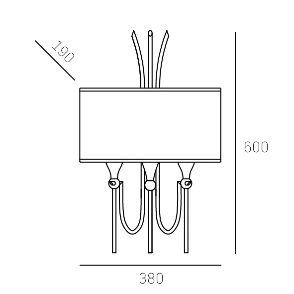 KINKIET Las Vegas biały abażur, niklowane wykończenie, styl glamour, wymiary KINKIET Las Vegas biały abażur, niklowane wykończenie, styl glamour, wymiary