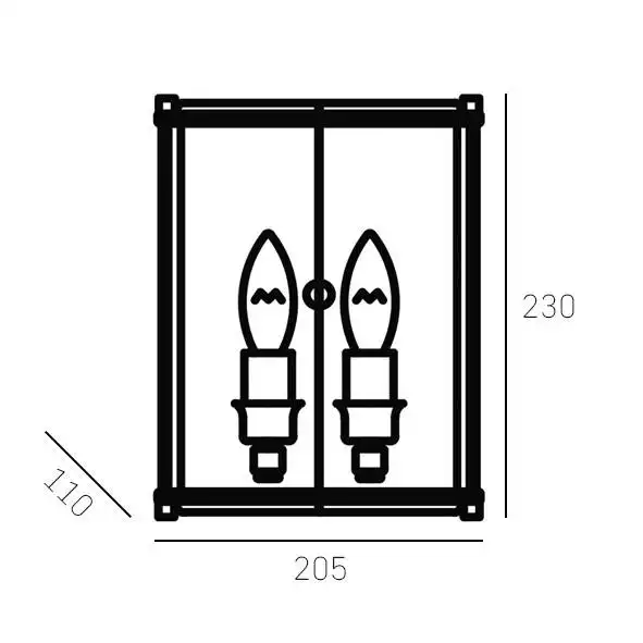 KINKIET New York srebrne wykończenie, szklana oprawa, klasyczny, wymiary KINKIET New York srebrne wykończenie, szklana oprawa, klasyczny, wymiary