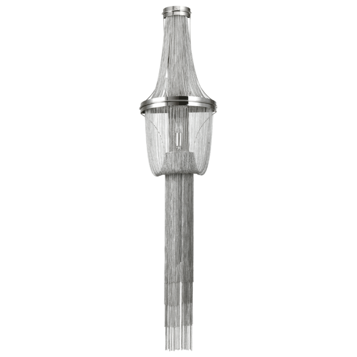 KINKIET Roma niklowane wykończenie, z łańcuszków, styl glamour, piękny