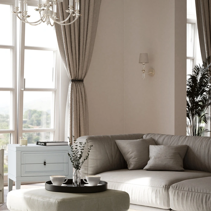 KINKIET Siena kryształowe zdobienia, niklowana rama, biały abażur, elegancki, glamour KINKIET Siena kryształowe zdobienia, niklowana rama, biały abażur, elegancki, glamour