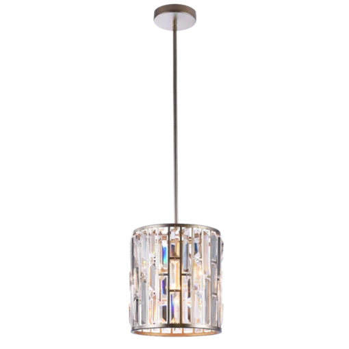 LAMPA WISZĄCA Kyiv kryształowa, szampańska rama, styl glamour 25 cm, ekskluzywna