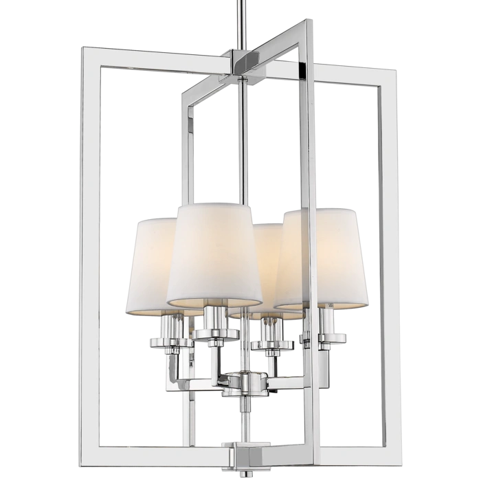 LAMPA WISZĄCA London srebrne wykończenie, białe abażury, styl nowojorski, piękna