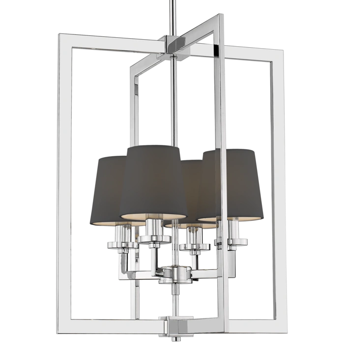 LAMPA WISZĄCA London srebrne wykończenie, czarne abażury, styl nowojorski, piękna