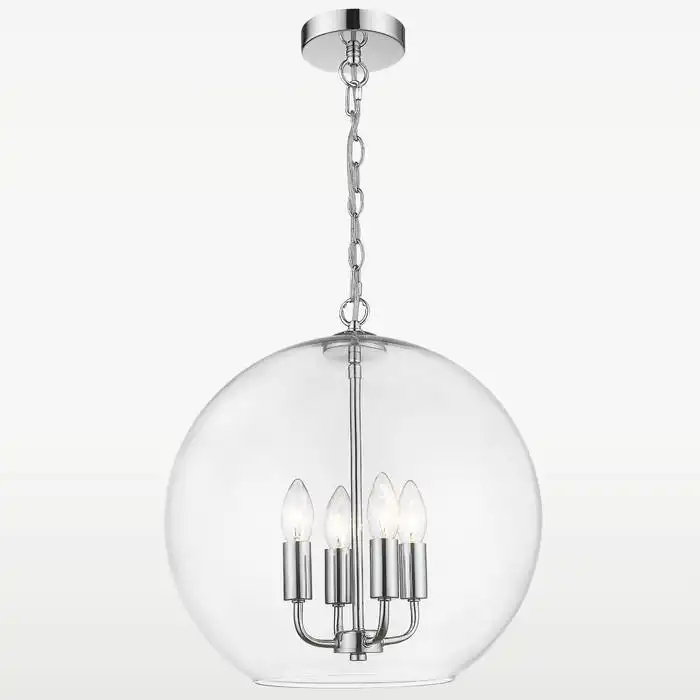 LAMPA WISZĄCA Prague okrągła, szklana, srebrne akcenty, klasyczny styl, ekskluzywna LAMPA WISZĄCA Prague okrągła, szklana, srebrne akcenty, klasyczny styl, ekskluzywna