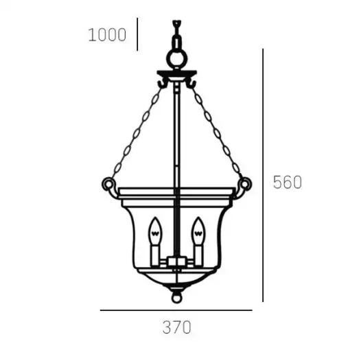 LAMPA WISZĄCA Prague szklana, srebrne detale, styl klasyczny, wymiary