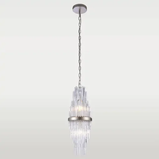 LAMPA WISZĄCA Reykjavik szklane sople, szampańskie wykończenie, styl glamour 20 cm ekskluzywna