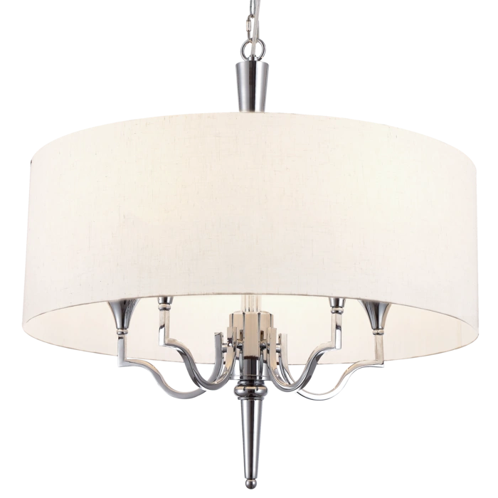 LAMPA WISZĄCA Washington okrągła, niklowane wykończenie, biały abażur, styl klasyczny, piękna LAMPA WISZĄCA Washington okrągła, niklowane wykończenie, biały abażur, styl klasyczny, piękna