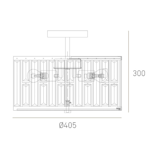 PLAFON Kyiv szampańskie wykończenie, kryształowy, styl glamour, wymiary