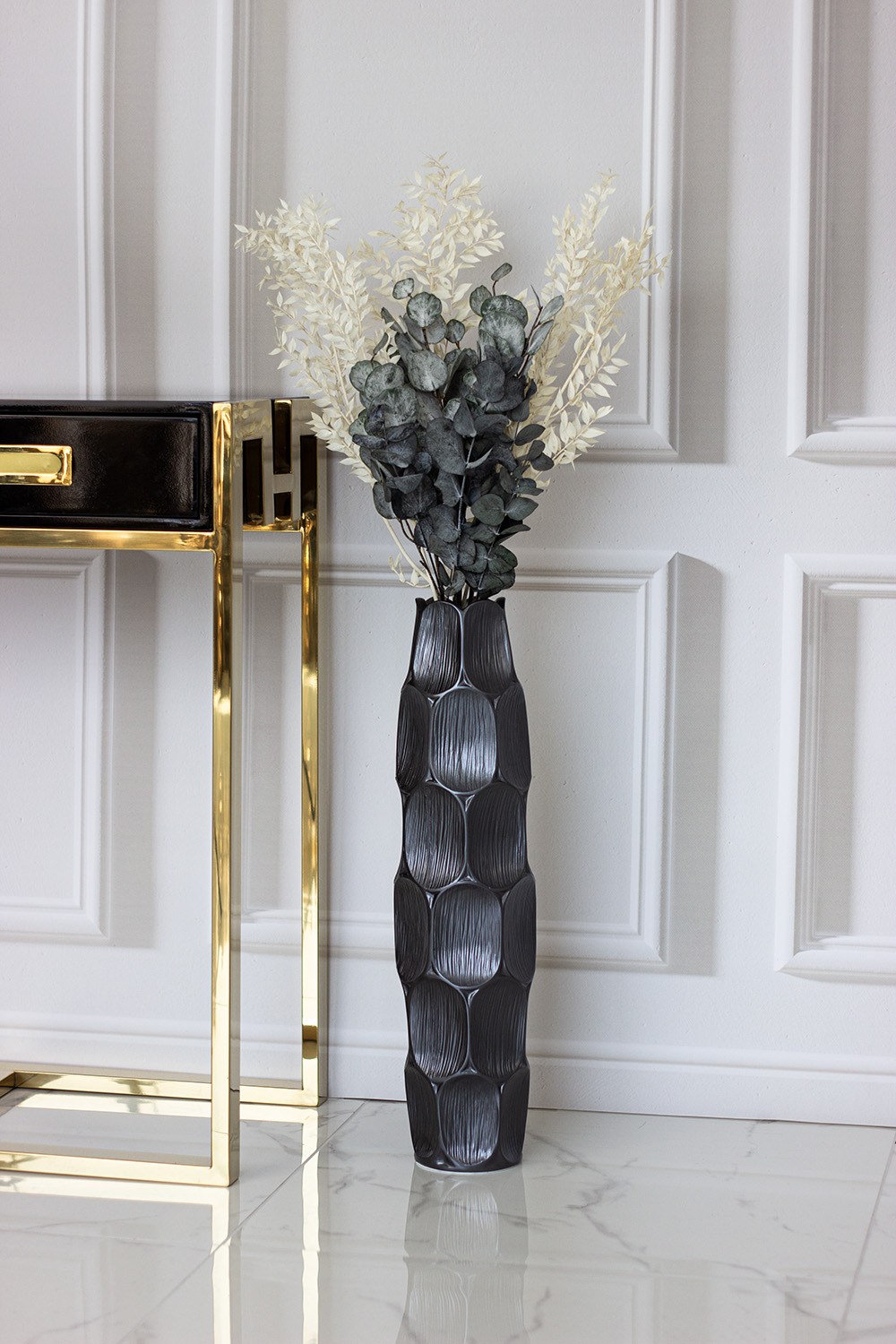 WAZON DEKORACYJNY Pearl Grey grafitowy 61,5cm WAZON DEKORACYJNY Pearl Grey grafitowy 61,5cm