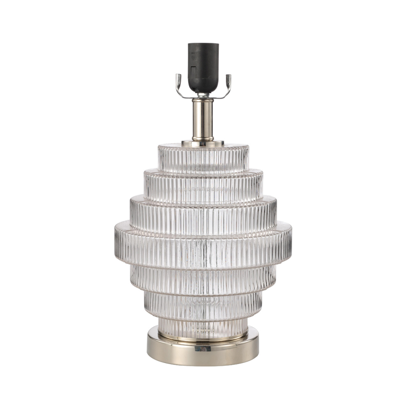 lampa-stolowa-oryginalna-szklana-podstawa-czarny-abazur-srebrne-elementy