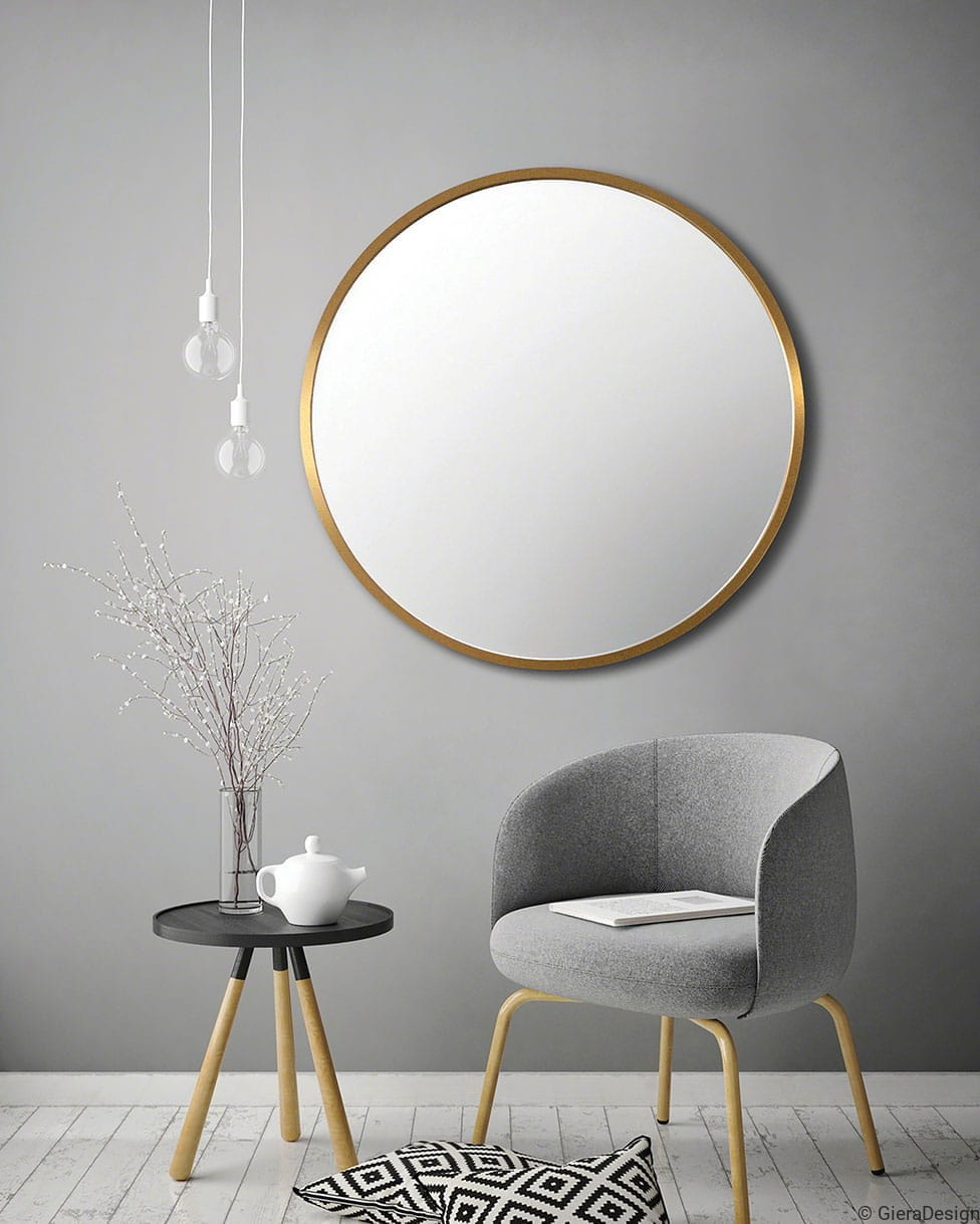 Lustro-okragle-w-zlotej-ramie-Scandi-nowoczesne-kompozycja