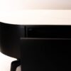 SZAFKA RTV Lua Nero czarna, czarne nóżki, ceramiczny, biały blat, nowoczesna