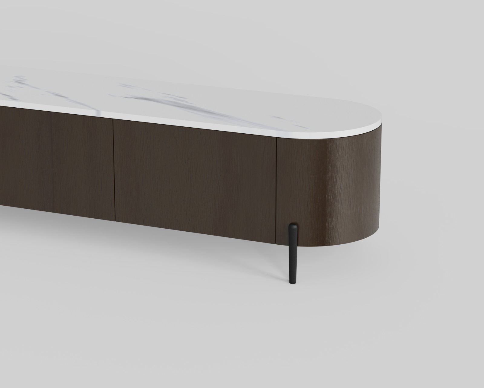 nona-maronnne-rtv-1-szafka-rtv-drewniana-brazowa-bialy-marmurowy-blat-czarne-nogi-nowoczesna-bok