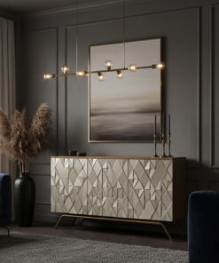 KOMODA szampańskie złoto, geometryczny wzór