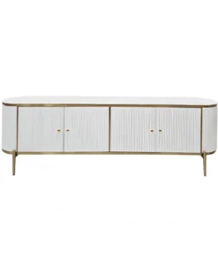 Alternative view of SZAFKA RTV biała, ryflowany front, blat ze spieku kamiennego, nowoczesny styl