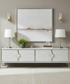 SZAFKA RTV szampańskie srebro, złote elementy, nowoczesny styl