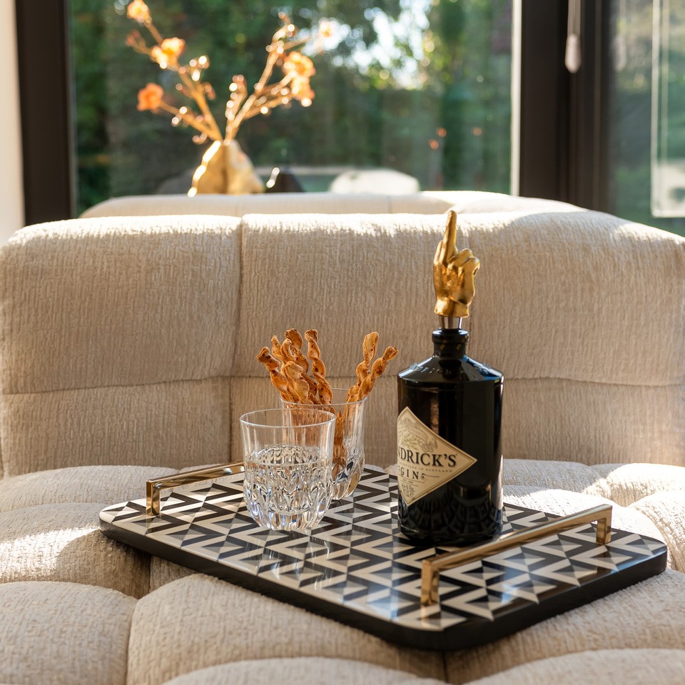 TACA dekoracyjna, prostokątna z żywicy, geometryczny wzór, złote uchwyty, wyjątkowa TACA dekoracyjna, prostokątna z żywicy, geometryczny wzór, złote uchwyty, wyjątkowa