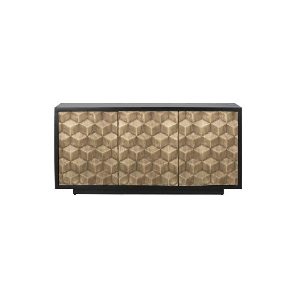 KOMODA czarny korpus, dekoracyjny złoty front 3D, styl glamour, piękna KOMODA czarny korpus, dekoracyjny złoty front 3D, styl glamour, piękna