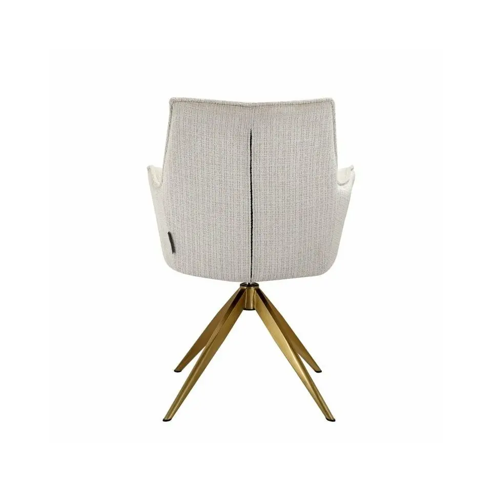 KRZESŁO OBROTOWE z jasnobeżową tkaniną szenilową, złota podstawa, nowoczesne, ekskluzywne KRZESŁO OBROTOWE z jasnobeżową tkaniną szenilową, złota podstawa, nowoczesne, ekskluzywne
