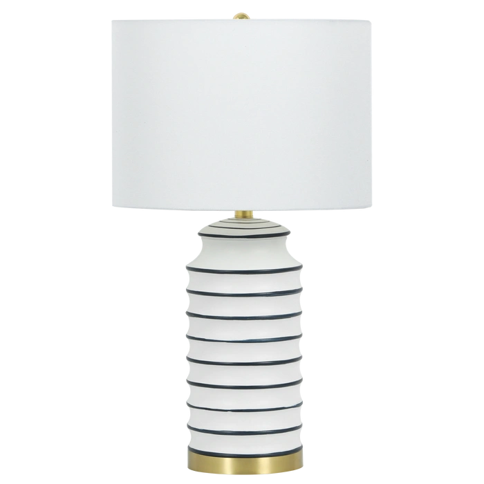 LAMPA STOŁOWA Coastal ceramiczna podstawa, mosiężne detale, styl Hamptons, piękna LAMPA STOŁOWA Coastal ceramiczna podstawa, mosiężne detale, styl Hamptons, piękna