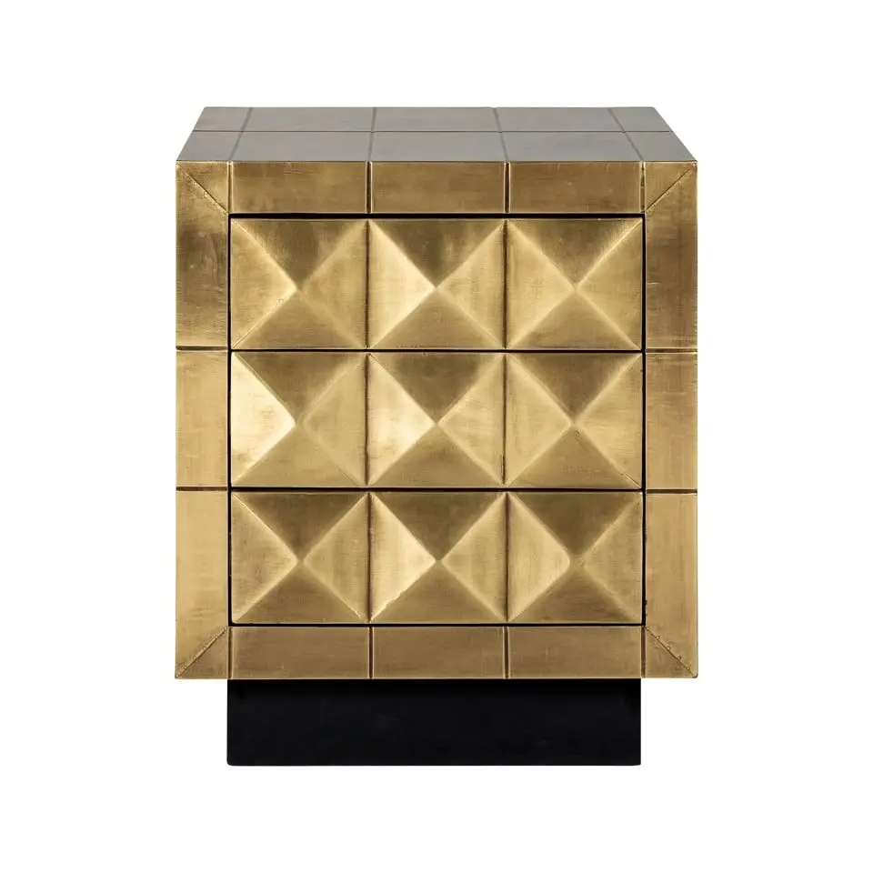 SZAFKA NOCNA prostokątna, czarno-złota, 3 szuflady, dekoracyjny front, glamour, pomocnicza SZAFKA NOCNA prostokątna, czarno-złota, 3 szuflady, dekoracyjny front, glamour, pomocnicza