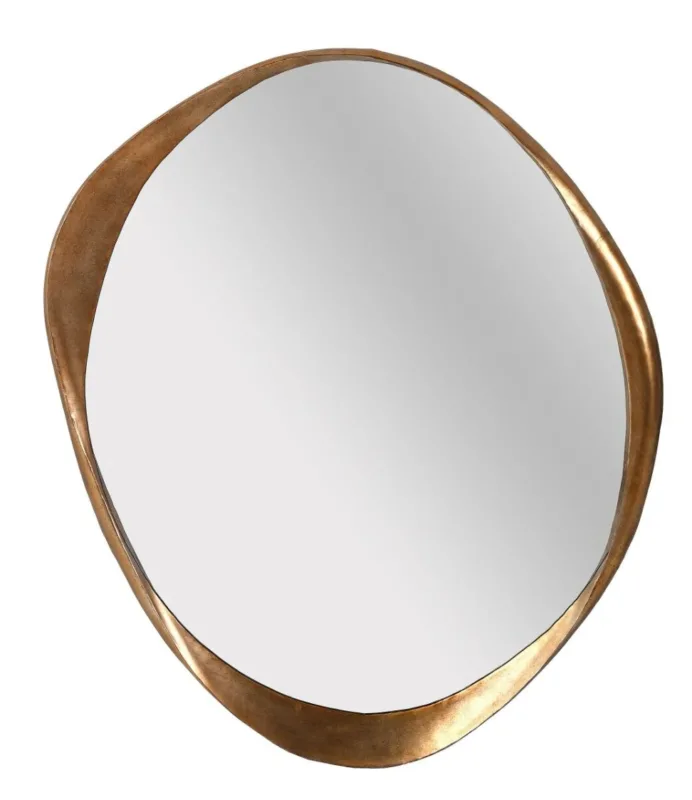 LUSTRO ŚCIENNE owalne, złota rama o nieregularnym kształcie, designerski styl, piękne LUSTRO ŚCIENNE owalne, złota rama o nieregularnym kształcie, designerski styl, piękne