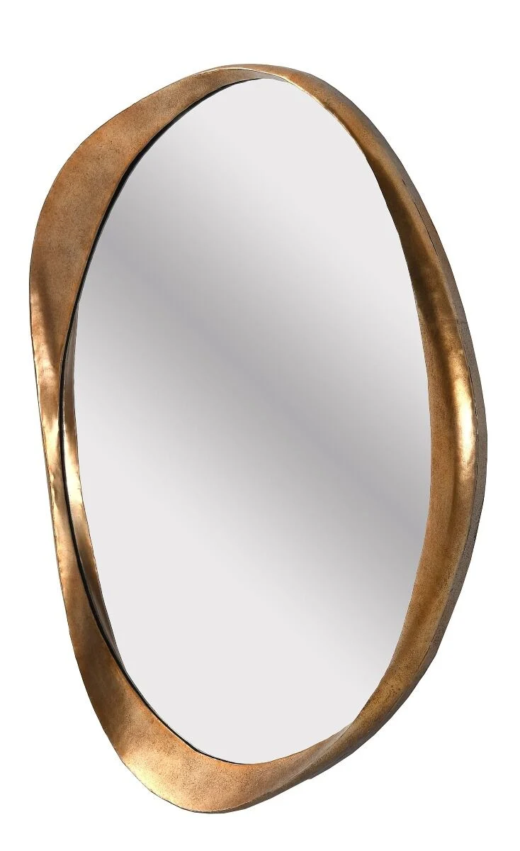 LUSTRO ŚCIENNE owalne, złota rama o nieregularnym kształcie, designerski styl, wyjątkowe LUSTRO ŚCIENNE owalne, złota rama o nieregularnym kształcie, designerski styl, wyjątkowe