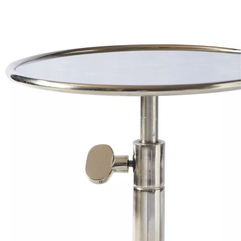STOLIK POMOCNICZY okrągły, elegancki, srebrne aluminium, regulowana wysokość, elegancki STOLIK POMOCNICZY okrągły, elegancki, srebrne aluminium, regulowana wysokość, elegancki