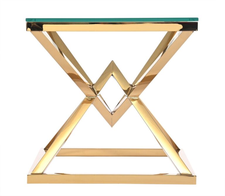 STOLIK POMOCNICZY złoty, metalowa podstawa, transparentny szklany blat, styl glamour, najwyższa jakość STOLIK POMOCNICZY złoty, metalowa podstawa, transparentny szklany blat, styl glamour, najwyższa jakość