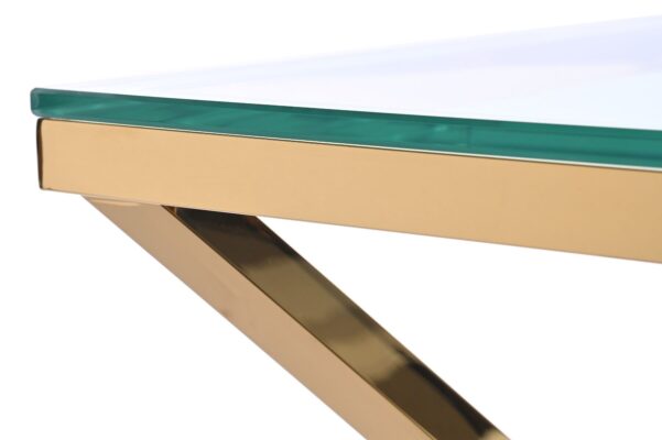 STOLIK POMOCNICZY złoty, metalowa podstawa, transparentny szklany blat, styl glamour, wyjątkowy STOLIK POMOCNICZY złoty, metalowa podstawa, transparentny szklany blat, styl glamour, wyjątkowy