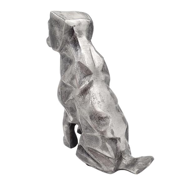 FIGURKA DEKORACYJNA srebrny pies o geometrycznych kształtach, nowoczesny styl na prezenet FIGURKA DEKORACYJNA srebrny pies o geometrycznych kształtach, nowoczesny styl na prezenet