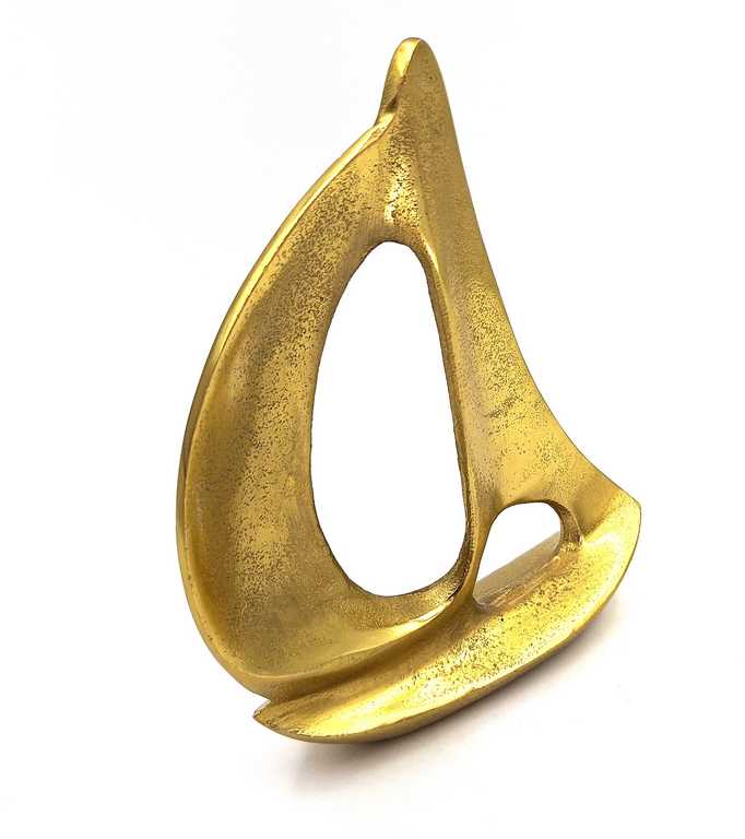 FIGURKA DEKORACYJNA złoty jacht z aluminium, nowoczesny styl, wyjątkowa FIGURKA DEKORACYJNA złoty jacht z aluminium, nowoczesny styl, wyjątkowa