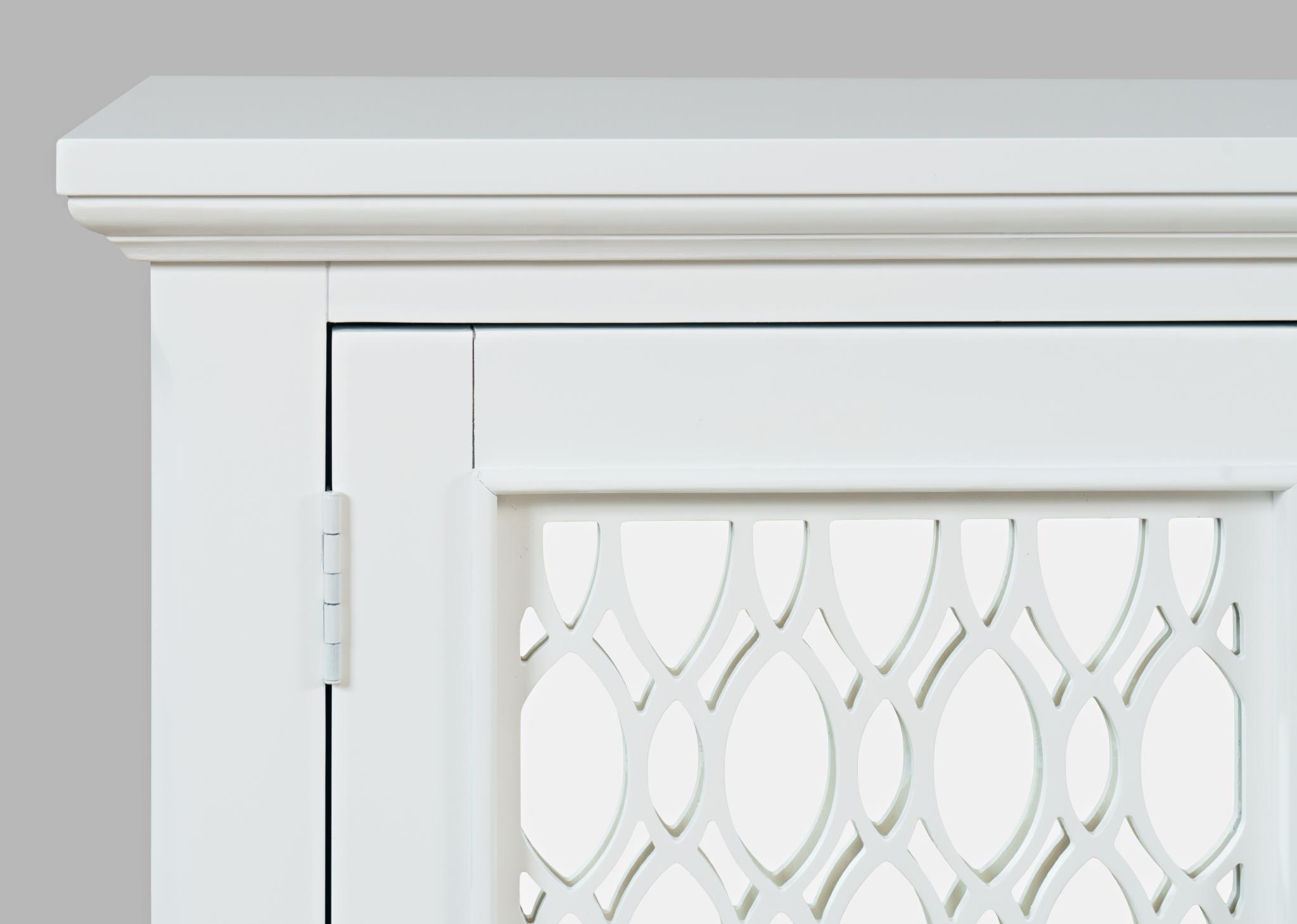 KOMODA biała z lustrzanymi drzwiami wykończonymi ozdobnymi szprosami, z drewna akacji, nietuzinkowy design, niebanalna KOMODA biała z lustrzanymi drzwiami wykończonymi ozdobnymi szprosami, z drewna akacji, nietuzinkowy design, niebanalna