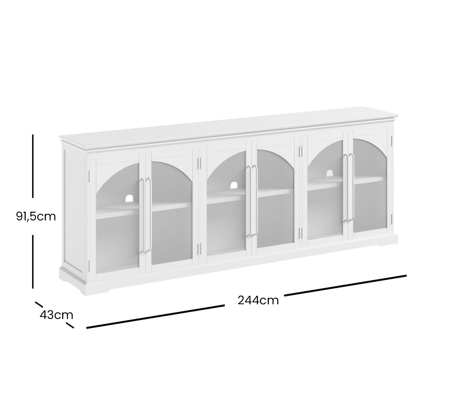 KOMODA, czarna, 6-drzwiowa, przeszklona z ozdobnymi łukami, stylowa i elegancka, nietuzinkowa KOMODA, czarna, 6-drzwiowa, przeszklona z ozdobnymi łukami, stylowa i elegancka, nietuzinkowa