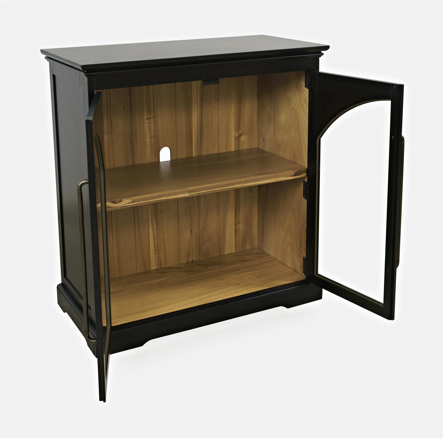 KOMODA czarna, z przeszklonymi drzwiami, ozdobnymi łukami, stylowa, do przedpokoju KOMODA czarna, z przeszklonymi drzwiami, ozdobnymi łukami, stylowa, do przedpokoju