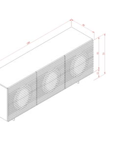 KOMODA w kolorze piaskowym, wysoki połysk, parametryczne fronty w stylu modern classic do salonu