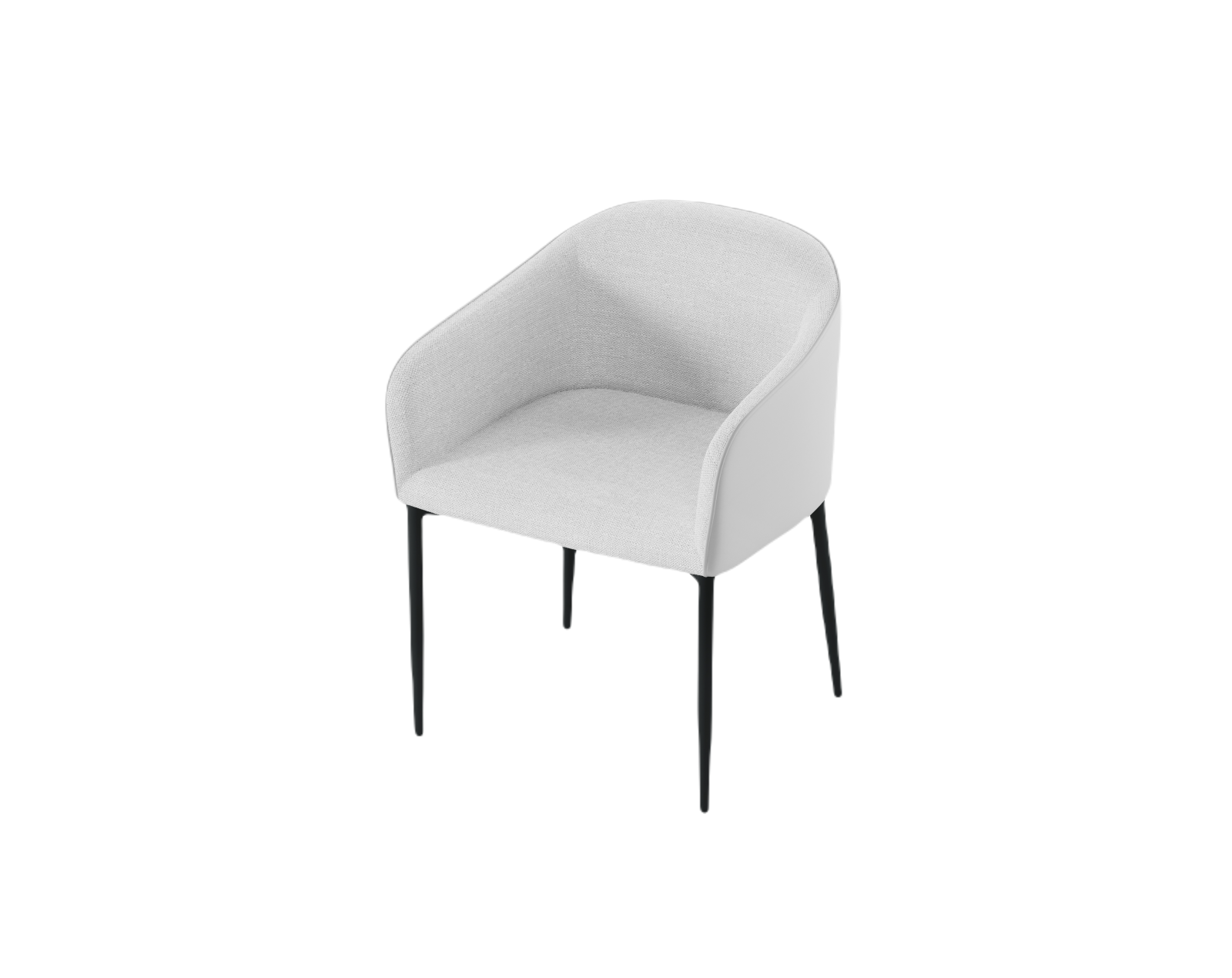 KRZESŁO Zeus tapicerowane, szare, ekoskóra, nogi czarne, eleganckie, do jadalni