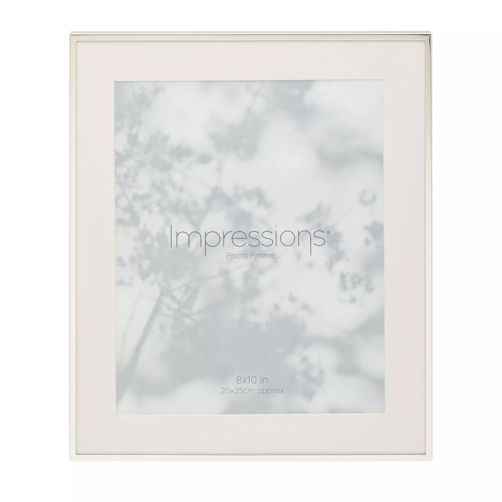 RAMKA NA ZDJĘCIE srebrna, biała obwódka wokół zdjęcia, nowoczesny styl