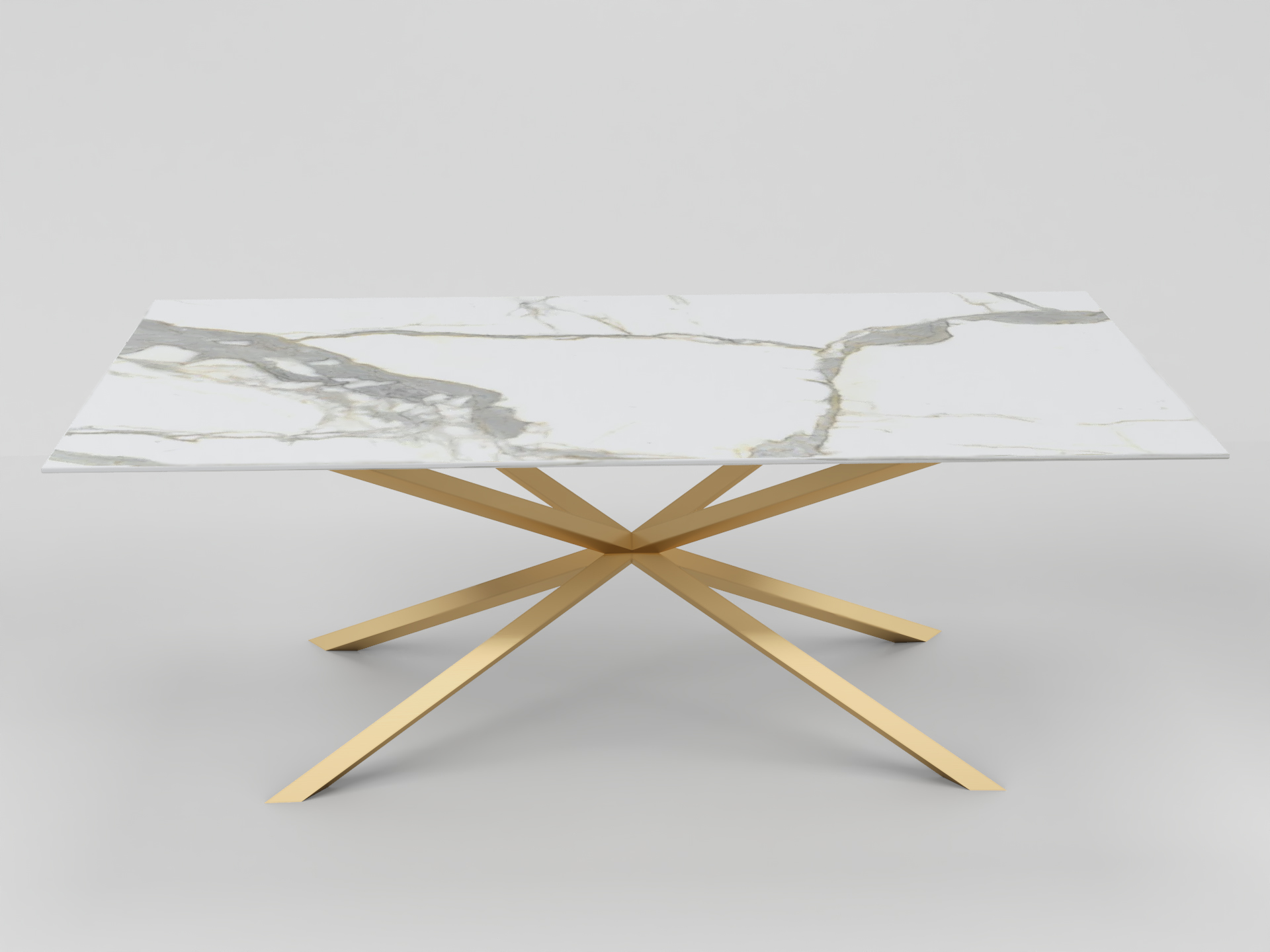 STÓŁ JADALNIANY Connect z blatem ze spieku kwarcowego i stalową podstawą, warianty do wyboru, nowoczesny styl, ręczne wykonanie, do jadalni