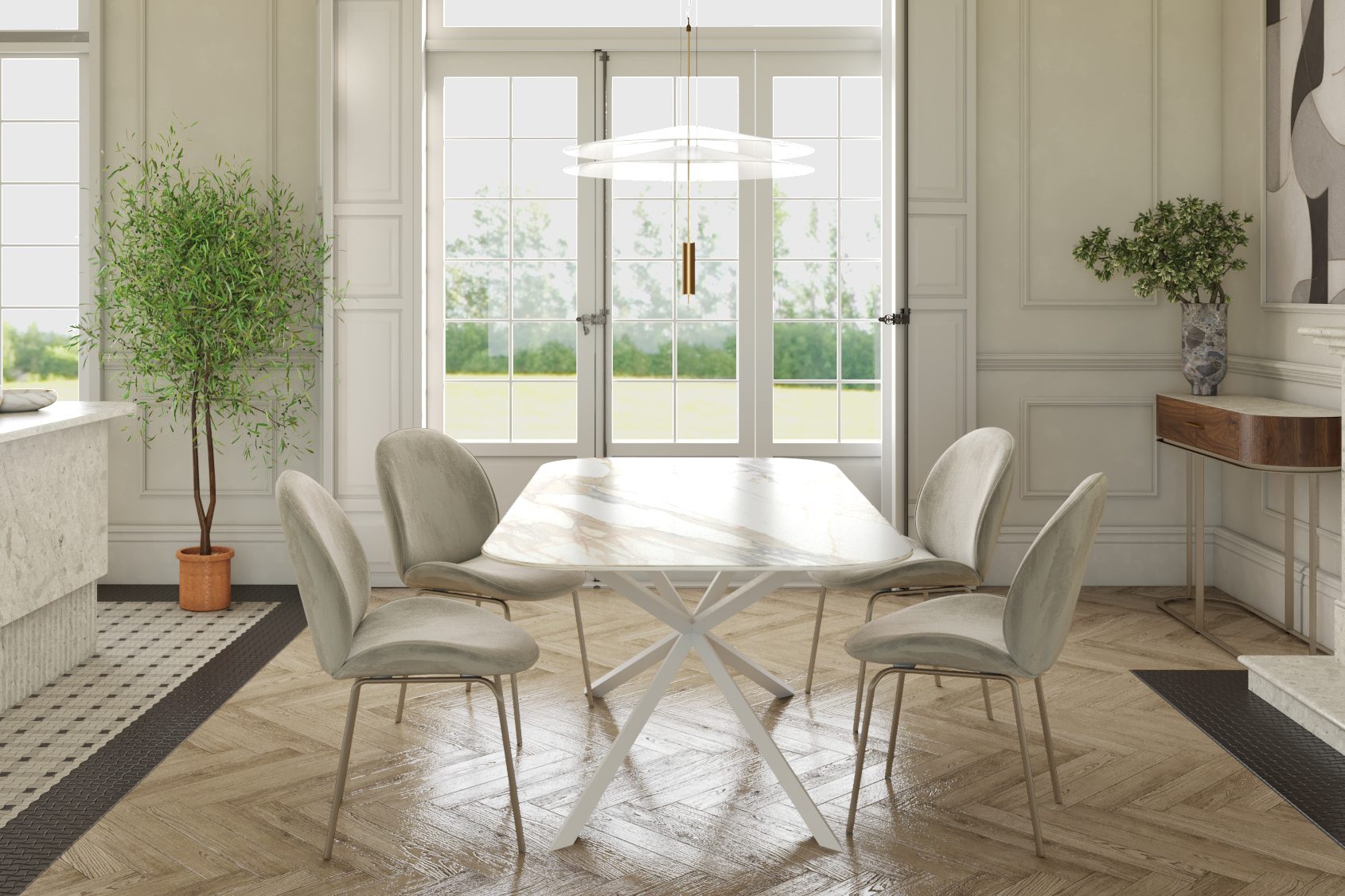 STÓŁ JADALNIANY Connect z blatem ze spieku kwarcowego i stalową podstawą, warianty do wyboru, nowoczesny styl, ręczne wykonanie, ekskluzywny STÓŁ JADALNIANY Connect z blatem ze spieku kwarcowego i stalową podstawą, warianty do wyboru, nowoczesny styl, ręczne wykonanie, ekskluzywny