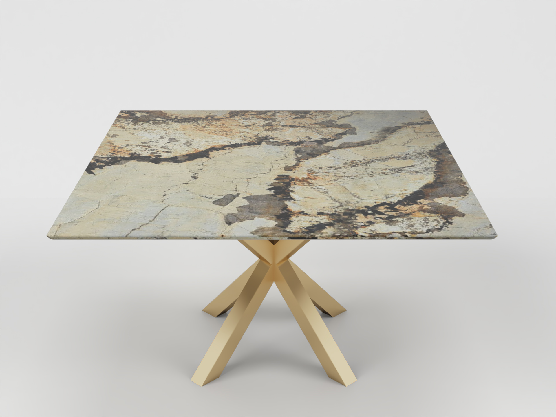 STÓŁ JADALNIANY Luca Natural z okrągłym lub kwadratowym blatem z kwarcytu i stalową podstawą, nowoczesny styl, ręczne wykonanie, do jadalni STÓŁ JADALNIANY Luca Natural z okrągłym lub kwadratowym blatem z kwarcytu i stalową podstawą, nowoczesny styl, ręczne wykonanie, do jadalni