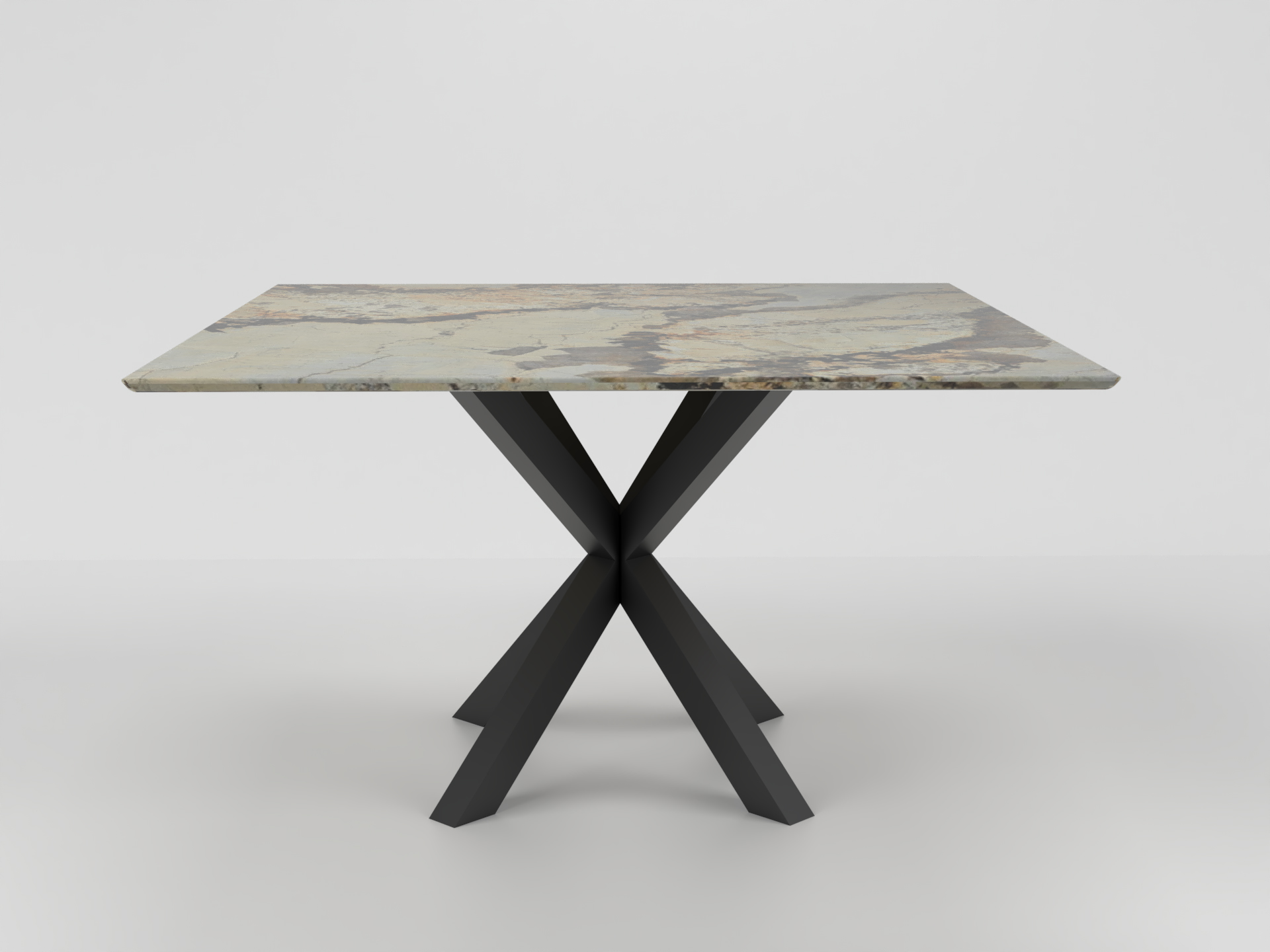 STÓŁ JADALNIANY Luca Natural z okrągłym lub kwadratowym blatem z kwarcytu i stalową podstawą, nowoczesny styl, ręczne wykonanie, naturalny kamień STÓŁ JADALNIANY Luca Natural z okrągłym lub kwadratowym blatem z kwarcytu i stalową podstawą, nowoczesny styl, ręczne wykonanie, naturalny kamień