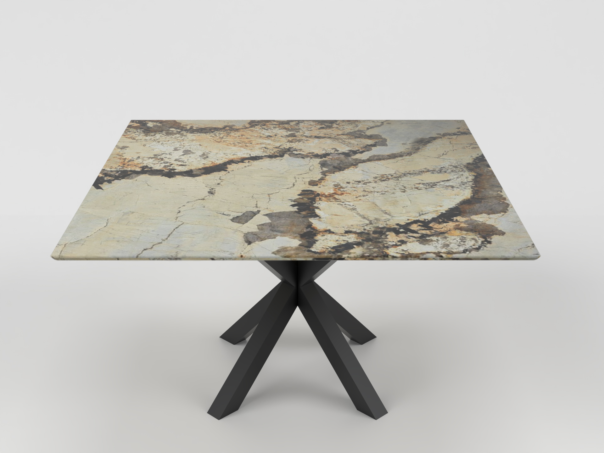 STÓŁ JADALNIANY Luca Natural z okrągłym lub kwadratowym blatem z kwarcytu i stalową podstawą, nowoczesny styl, ręczne wykonanie, premium STÓŁ JADALNIANY Luca Natural z okrągłym lub kwadratowym blatem z kwarcytu i stalową podstawą, nowoczesny styl, ręczne wykonanie, premium