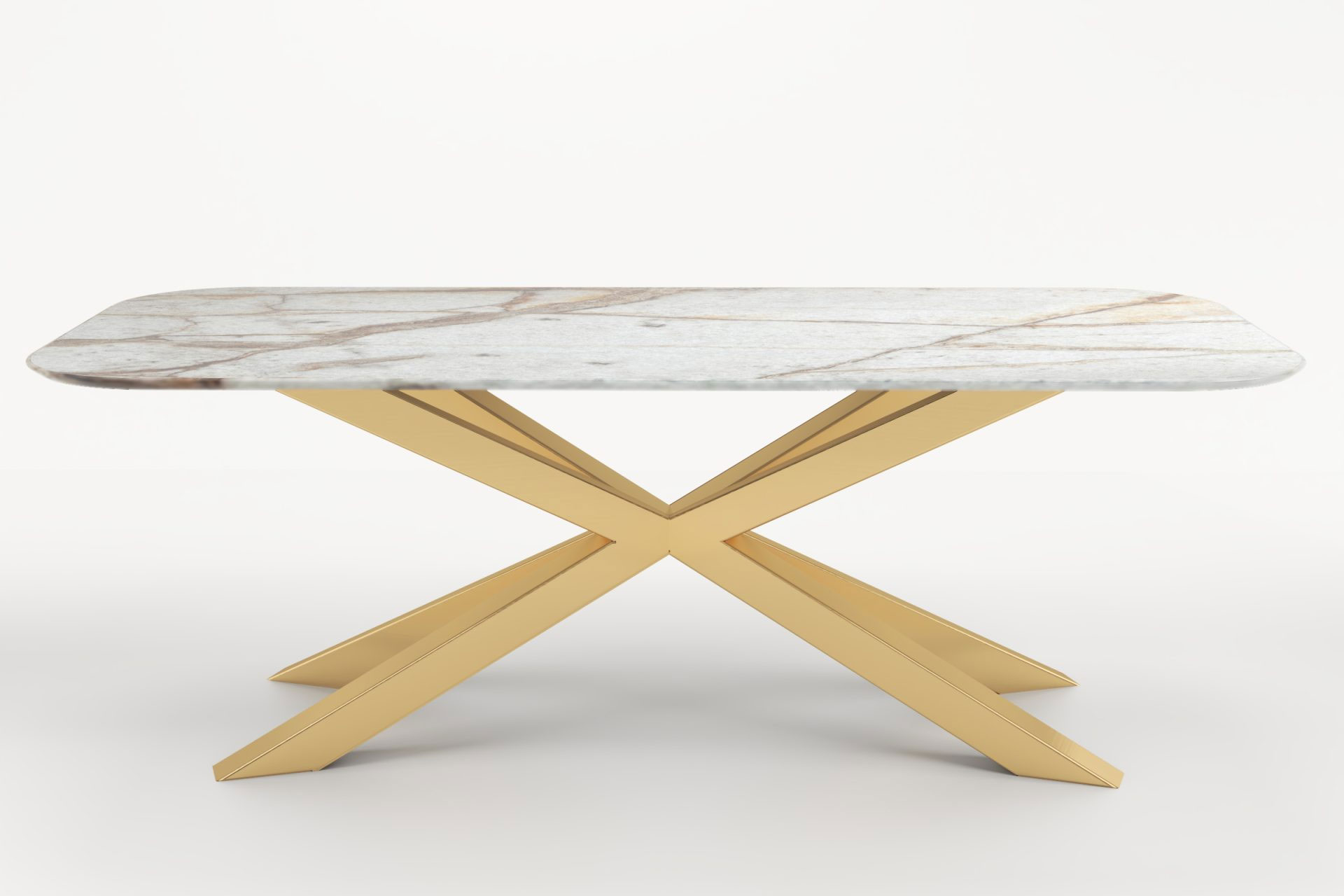 STÓŁ JADALNIANY Luca Natural z prosotkątnym blatem z kwarcytu i stalową podstawą, nowoczesny styl, ręczne wykonanie, do salonu STÓŁ JADALNIANY Luca Natural z prosotkątnym blatem z kwarcytu i stalową podstawą, nowoczesny styl, ręczne wykonanie, do salonu