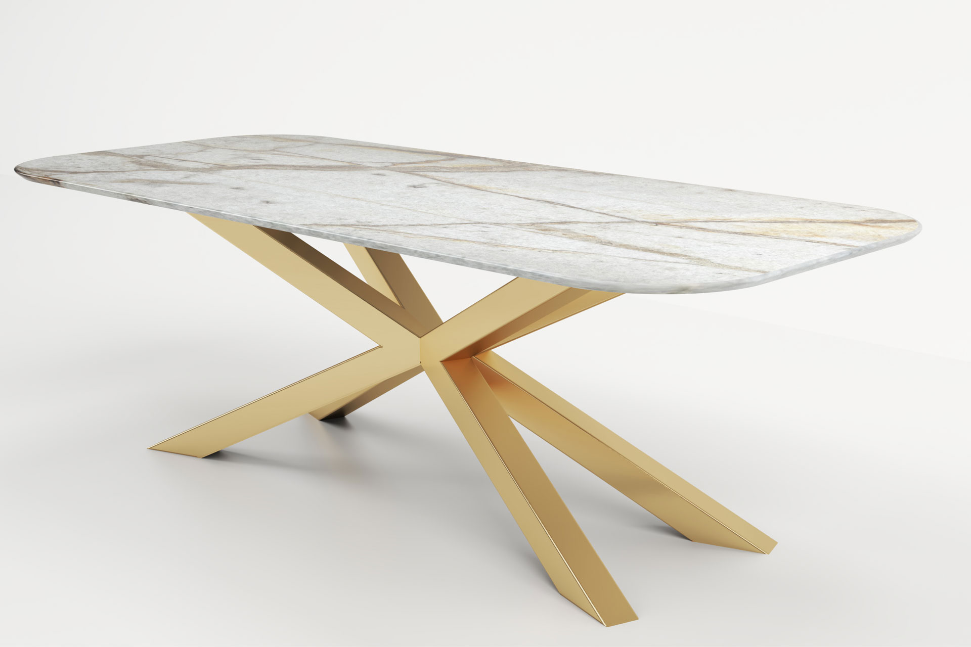 STÓŁ JADALNIANY Luca Natural z prosotkątnym blatem z kwarcytu i stalową podstawą, nowoczesny styl, ręczne wykonanie, najwyższa jakość STÓŁ JADALNIANY Luca Natural z prosotkątnym blatem z kwarcytu i stalową podstawą, nowoczesny styl, ręczne wykonanie, najwyższa jakość