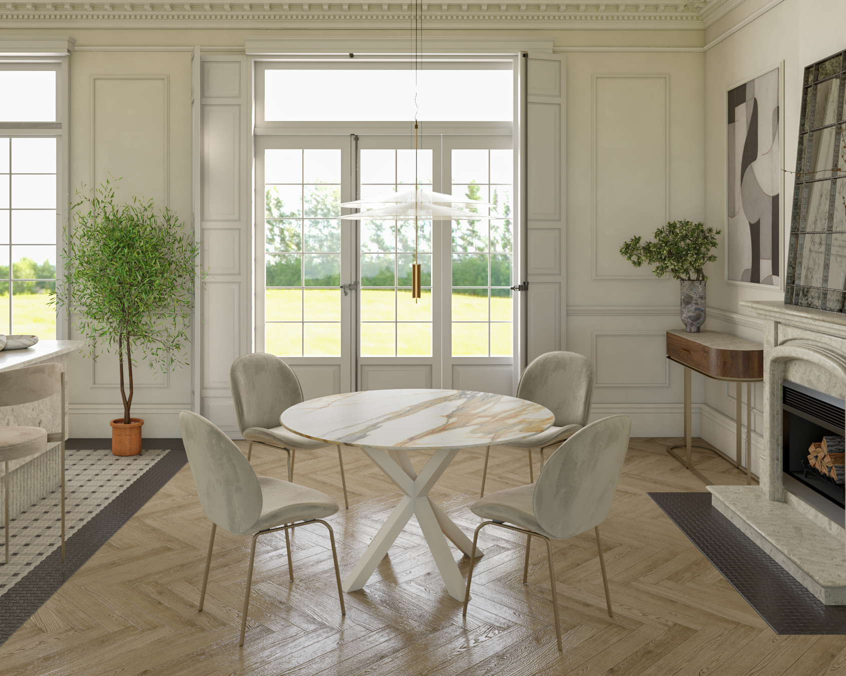 STÓŁ JADALNIANY Luca z okrągłm lub kwadratowym blatem ze spieku kwarcowego i stalową podstawą, nowoczesny styl, ręczne wykonanie, ekskluzywny STÓŁ JADALNIANY Luca z okrągłm lub kwadratowym blatem ze spieku kwarcowego i stalową podstawą, nowoczesny styl, ręczne wykonanie, ekskluzywny