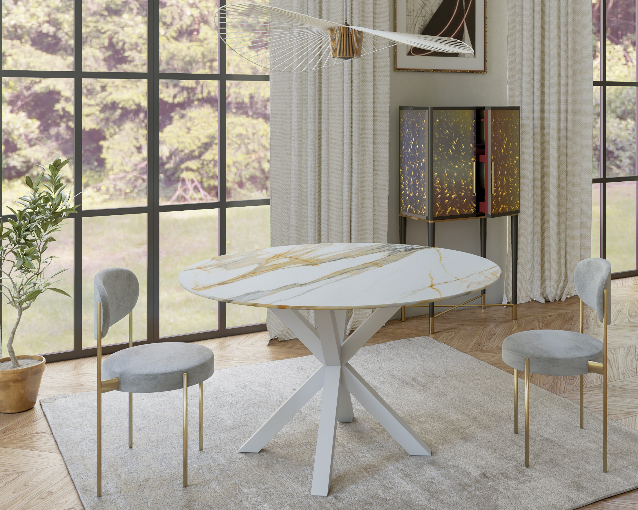 STÓŁ JADALNIANY Luca z okrągłm lub kwadratowym blatem ze spieku kwarcowego i stalową podstawą, nowoczesny styl, ręczne wykonanie, piękny STÓŁ JADALNIANY Luca z okrągłm lub kwadratowym blatem ze spieku kwarcowego i stalową podstawą, nowoczesny styl, ręczne wykonanie, piękny